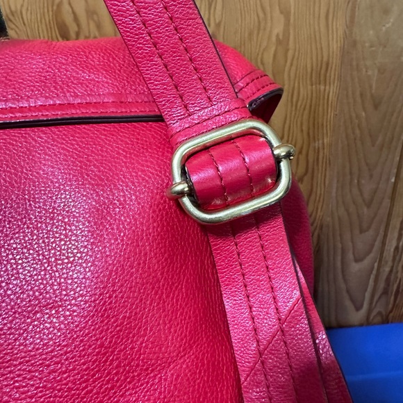 MARC BY MARC JACOBS Totally Turnlock Red Leather Backpack - Picture 3 of 11